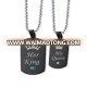 AB84201 Romantic Her King & His Queen Couple Necklaces with Crown Stainless Steel Dog Tag Pendant Necklace Couple Gift Jewelry